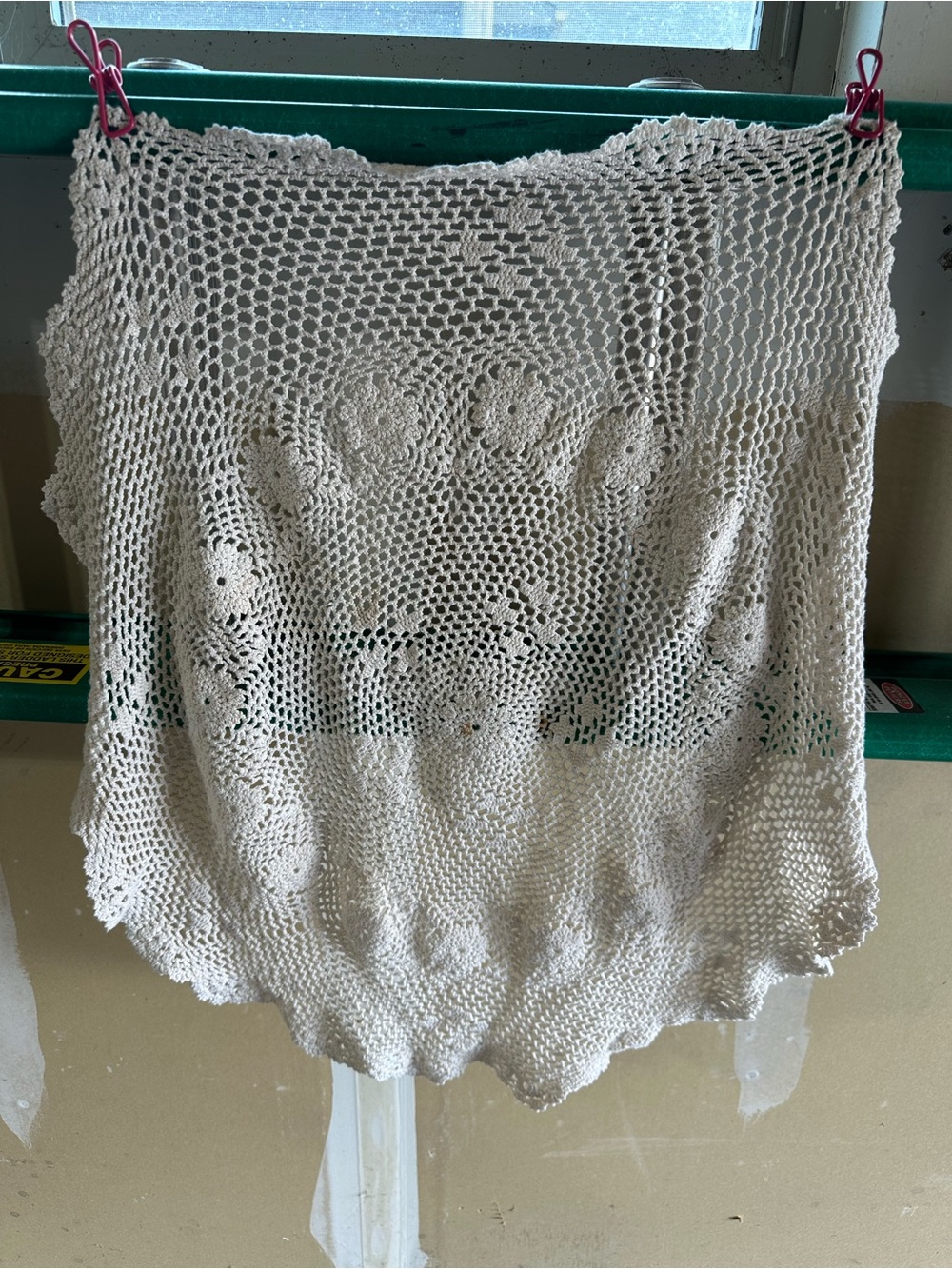 Vintage Handmade Cream Cotton Crocheted Doily